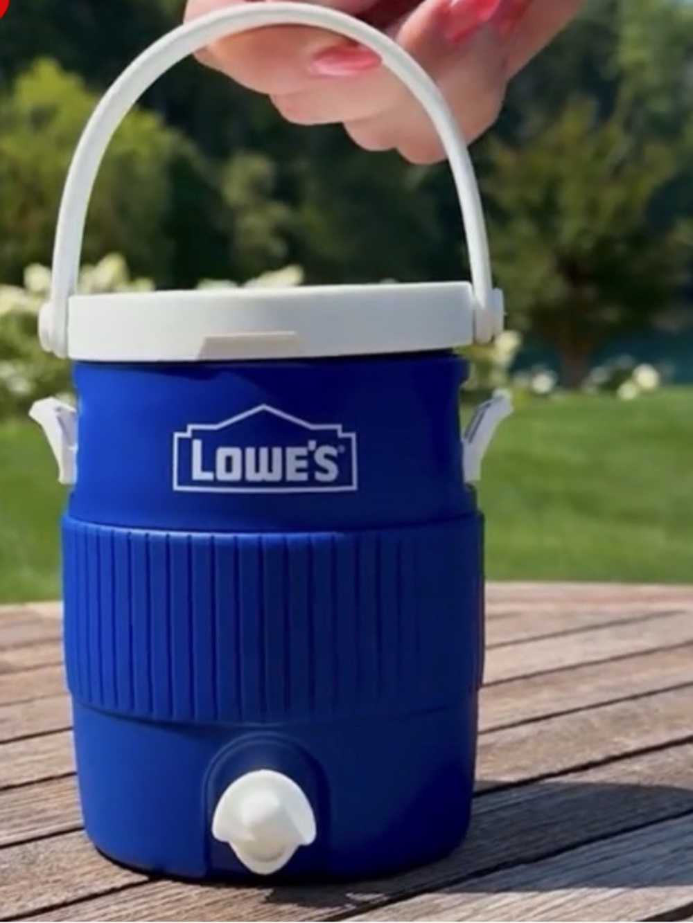 Lowe’s mini cooler Blue Insulated Cool Tumbler cup with Straw and handle, New